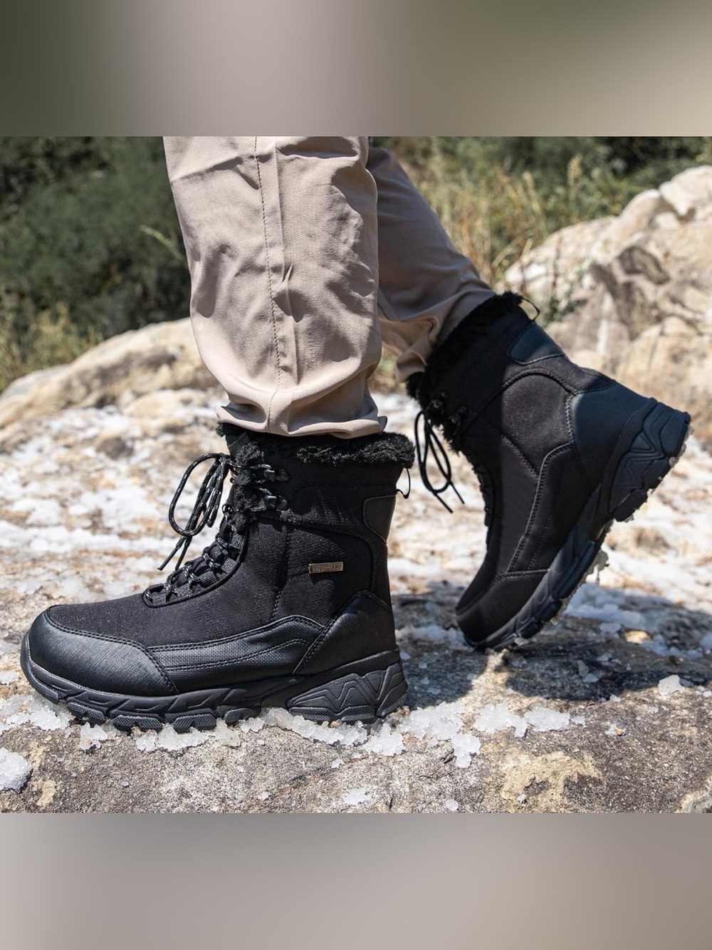 SHULOOK Men’s Waterproof Snow Boots – Size 11.5